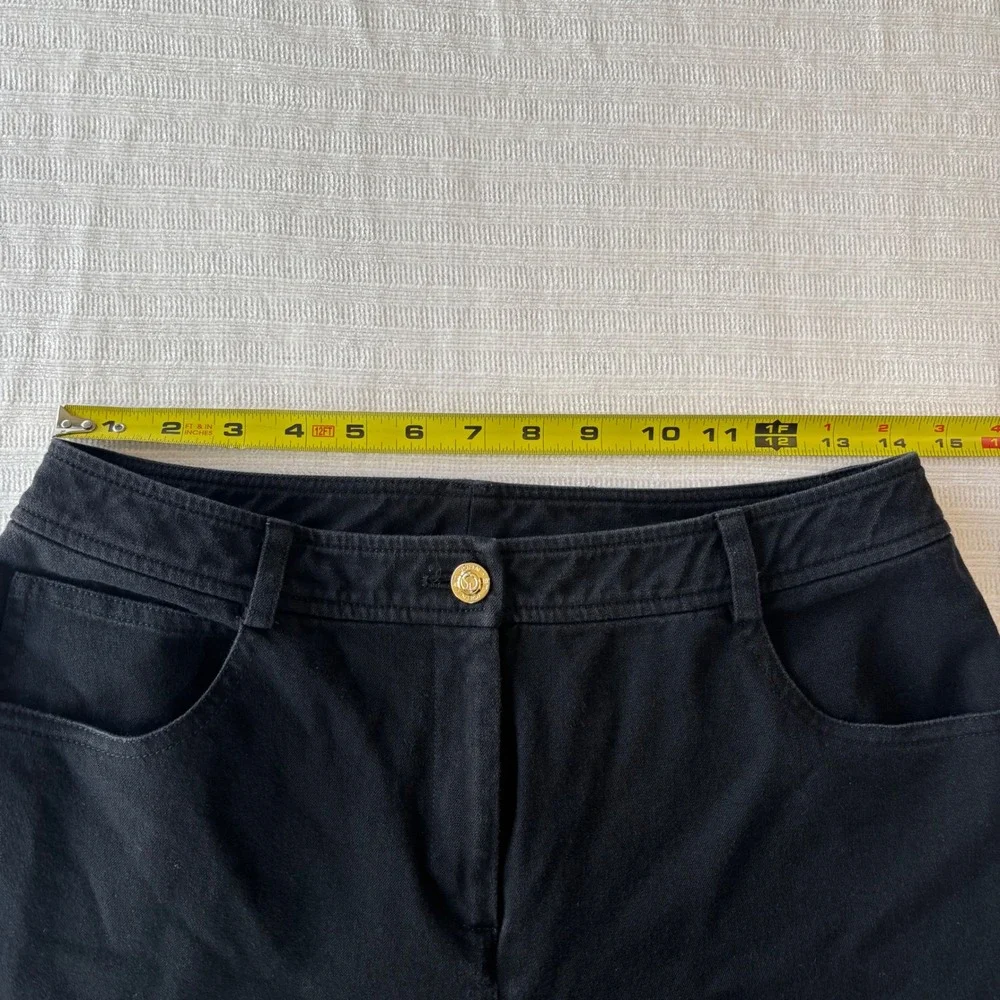St. John Sport Womens Black Straight Leg Pants Gold‎ Hardware Size 6 Made in USA